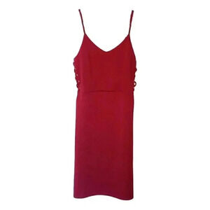 DOO B Doo B Crimson Knit Sexy Lace up Side Sleeveless Bodycon Mini Dress Sz M